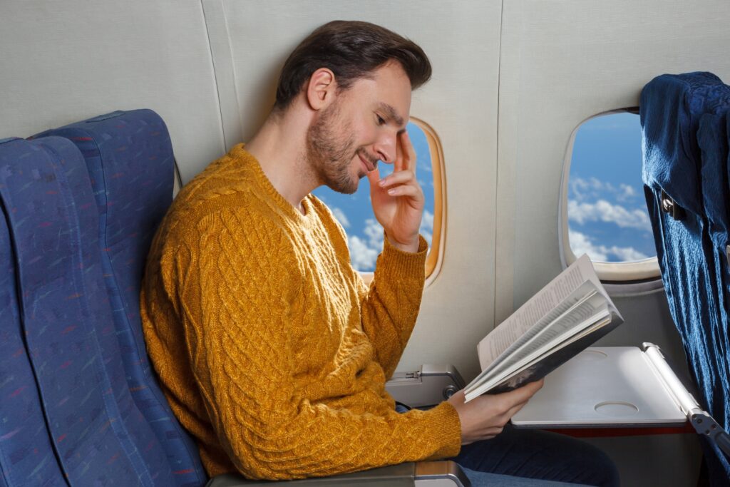 飛行機快適  読書